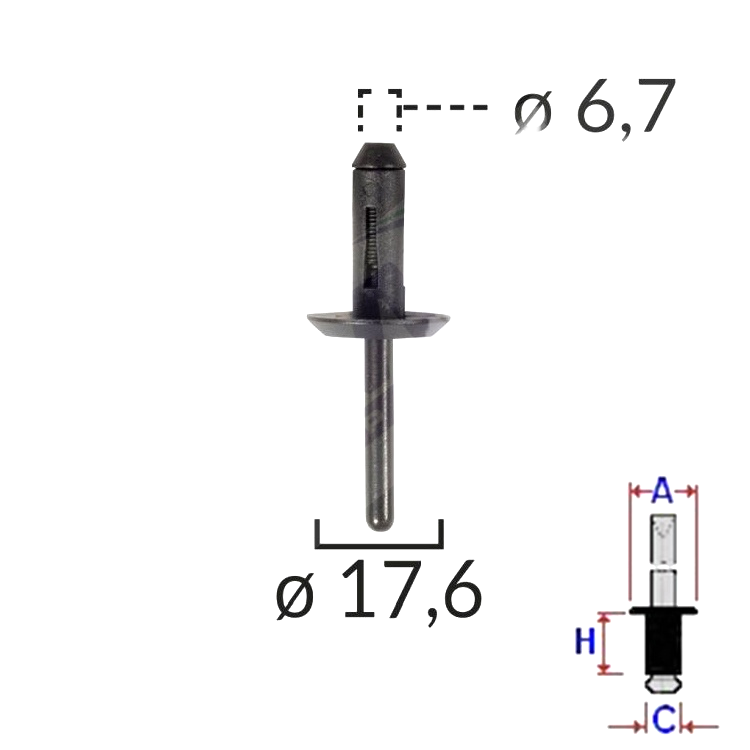 ROMIX 126 220 B13753  -  RIVET UNIV. 10 db .